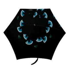 Halloween - Black Cat - Blue Eyes Mini Folding Umbrellas by Valentinaart