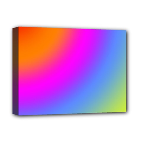 Radial Gradients Red Orange Pink Blue Green Deluxe Canvas 16  X 12   by EDDArt