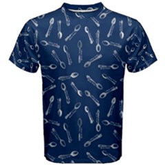 Spoonie Strong Print In Marine Blue Men s Cotton Tee by AwareWithFlair