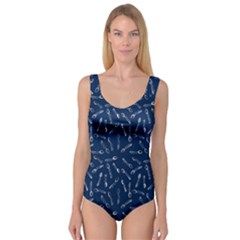 Spoonie Strong Print In Marine Blue Princess Tank Leotard  by AwareWithFlair