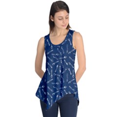 Spoonie Strong Print In Marine Blue Sleeveless Tunic