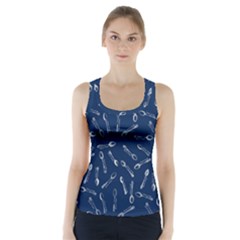 Spoonie Strong Print In Marine Blue Racer Back Sports Top by AwareWithFlair