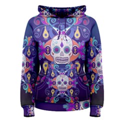 Día De Los Muertos Skull Ornaments Multicolored Women s Pullover Hoodie by EDDArt