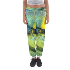 Light Blue Yellow Abstract Fractal Women s Jogger Sweatpants by designworld65