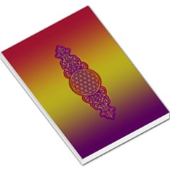 Flower Of Life Vintage Gold Ornaments Red Purple Olive Large Memo Pads by EDDArt