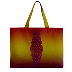 Flower Of Life Vintage Gold Ornaments Red Purple Olive Zipper Mini Tote Bag by EDDArt