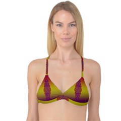 Flower Of Life Vintage Gold Ornaments Red Purple Olive Reversible Tri Bikini Top by EDDArt