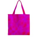 Simple pink Zipper Grocery Tote Bag View1