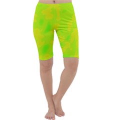 Simple yellow and green Cropped Leggings 