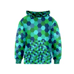 Camo Hexagons In Blue Kids  Pullover Hoodie by fashionnarwhal