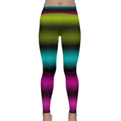 Dark Green Mint Blue Lilac Soft Gradient Yoga Leggings  by designworld65