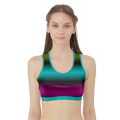 Dark Green Mint Blue Lilac Soft Gradient Sports Bra With Border by designworld65