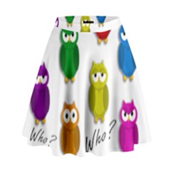 Cute Owls - Who? High Waist Skirt by Valentinaart