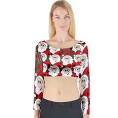 Did You See Rudolph? Long Sleeve Crop Top by Valentinaart