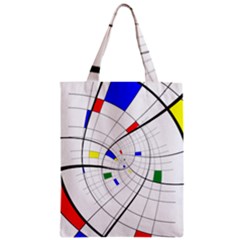 Swirl Grid With Colors Red Blue Green Yellow Spiral Zipper Classic Tote Bag by designworld65