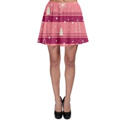 Pink Xmas Skater Skirt by Valentinaart