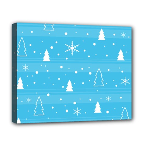 Blue Xmas Deluxe Canvas 20  X 16   by Valentinaart