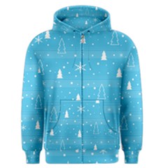 Blue Xmas Men s Zipper Hoodie by Valentinaart