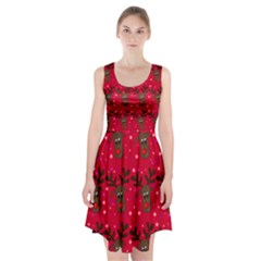 Reindeer Xmas Pattern Racerback Midi Dress by Valentinaart