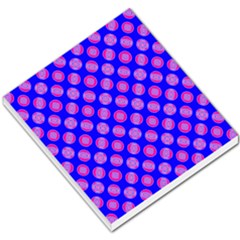 Bright Mod Pink Circles On Blue Small Memo Pads by BrightVibesDesign