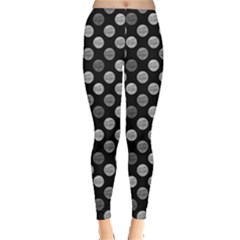 Death Star Polka Dots In Greyscale Leggings  by fashionnarwhal