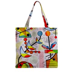 Happy Day Zipper Grocery Tote Bag by Valentinaart