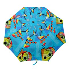 Happy Day - Blue Folding Umbrellas by Valentinaart