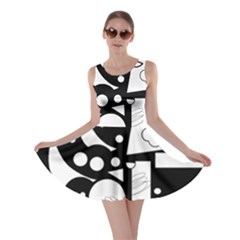 Happy Day - Black And White Skater Dress by Valentinaart