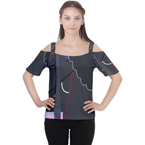 Plug In Women s Cutout Shoulder Tee by Valentinaart