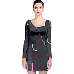 Plug In Long Sleeve Velvet Bodycon Dress by Valentinaart