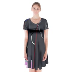 Plug In Short Sleeve V-neck Flare Dress by Valentinaart