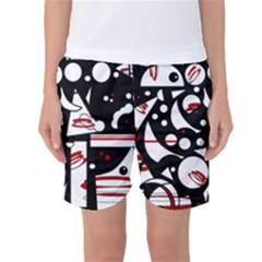 Happy Life - Red Women s Basketball Shorts by Valentinaart