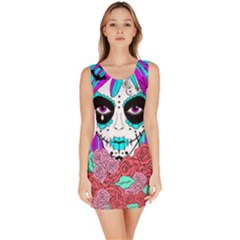 Hippy Chick Sugar Skull Bodycon Dress by burpdesignsA