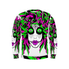 Spidie Lady Sugar Skull Kids  Sweatshirt by burpdesignsA