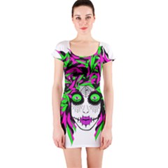 Spidie Lady Sugar Skull Short Sleeve Bodycon Dress by burpdesignsA