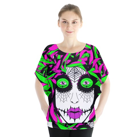 Spidie Lady Sugar Skull Blouse by burpdesignsA