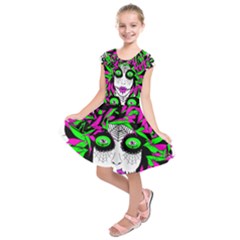 Spidie Lady Sugar Skull Kids  Short Sleeve Dress by burpdesignsA