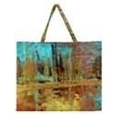 Autumn Landscape Impressionistic Design Zipper Large Tote Bag View1