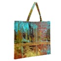 Autumn Landscape Impressionistic Design Zipper Large Tote Bag View2