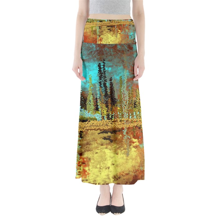 Autumn Landscape Impressionistic Design Maxi Skirts