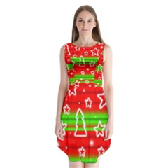 Christmas Pattern Sleeveless Chiffon Dress   by Valentinaart