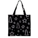 Black and white Xmas Zipper Grocery Tote Bag View2