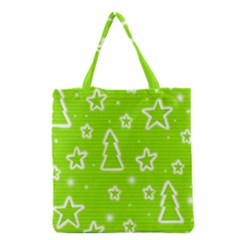 Green Christmas Grocery Tote Bag by Valentinaart