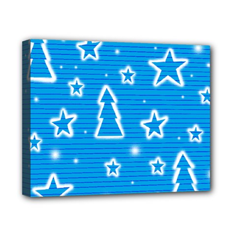 Blue Decorative Xmas Design Canvas 10  X 8  by Valentinaart