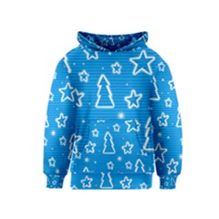 Blue Decorative Xmas Design Kids  Pullover Hoodie by Valentinaart