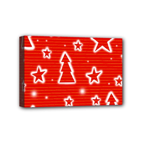 Red Xmas Mini Canvas 6  x 4 