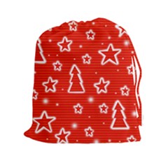 Red Xmas Drawstring Pouches (xxl) by Valentinaart