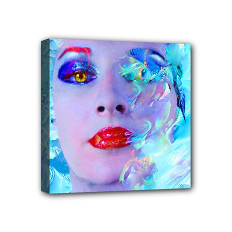 Swimming Into The Blue Mini Canvas 4  X 4 
