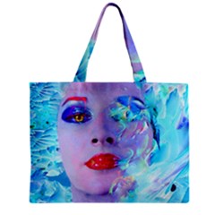 Swimming Into The Blue Zipper Mini Tote Bag