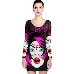 Vampire Gypsy Princess Long Sleeve Velvet Bodycon Dress by burpdesignsA